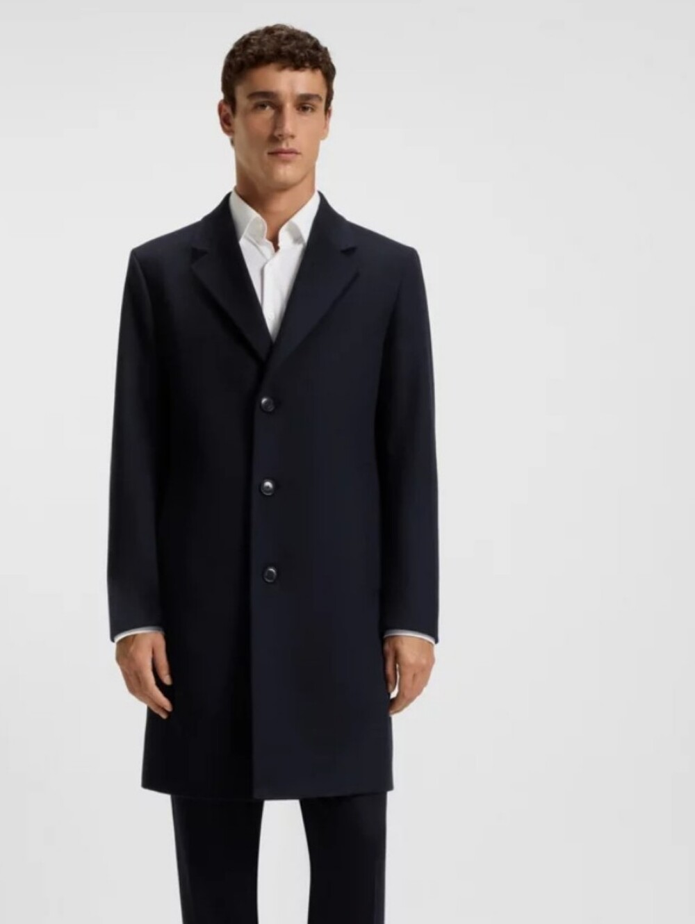 NEW! Hugo Boss Men's Cashmere-Wool Blend  Slim Fit Long Coat Size 44L